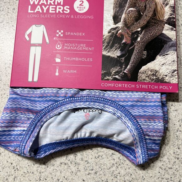 Cuddl Duds Small 6/6x Girls Warm Layers Long Sleeve Crew Leggings 2 Piece NWT - Picture 2 of 4